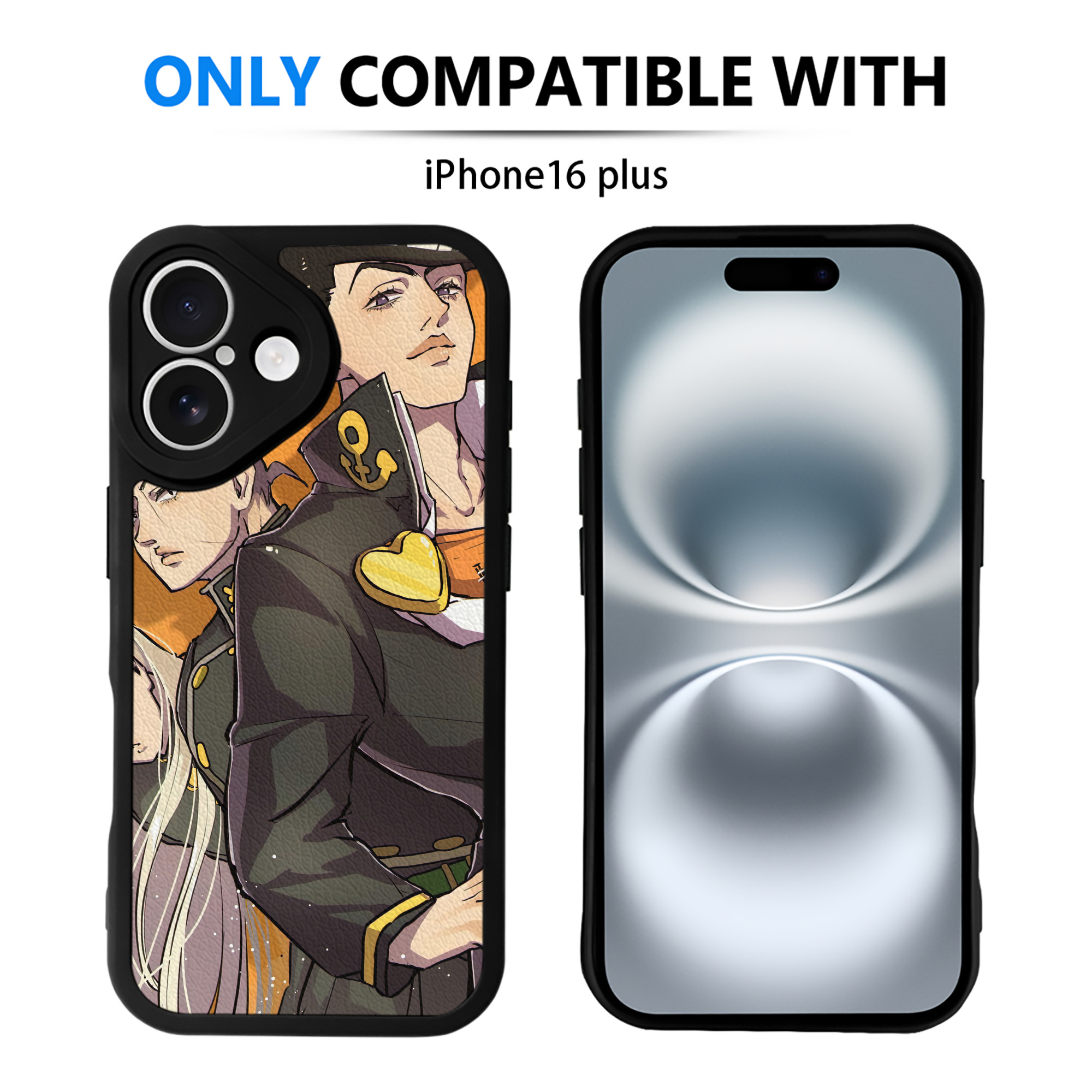 （画像用） ジョジョの奇妙な冒険 JoJo's Bizarre Adventure 【iPhone 16シリーズ対応】シリコンスマホケース（レザー調） 材質：シリコン